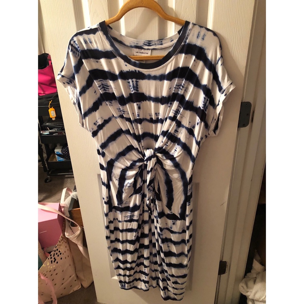 Liz Clairborne tie-dye, tie front dress.